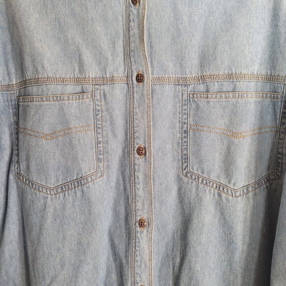 Vintage 90's Jordache Denim Button Up Pocket Shirt Women's Size Medium Blue Y2K - Picture 3 of 10